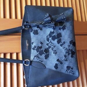 Karl Lagerfeld Monogram Embroidered Shoulder/Tote Bag